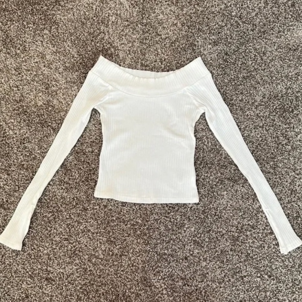 Silence + Noise White Ribbed Top